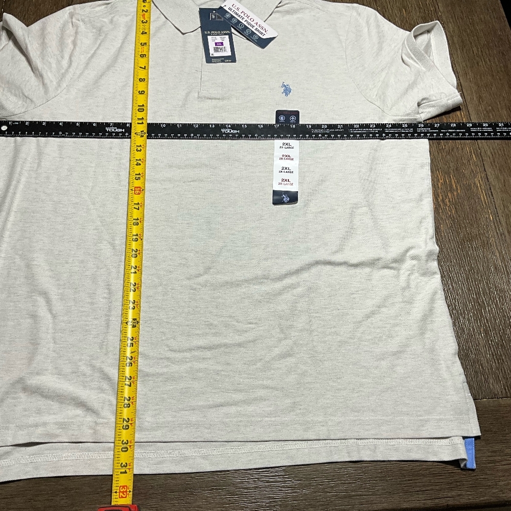 New U.S. Polo Assn. Ultimate Pique Polo Shirt Mens's Gray Short Sleeve - Picture 3 of 9